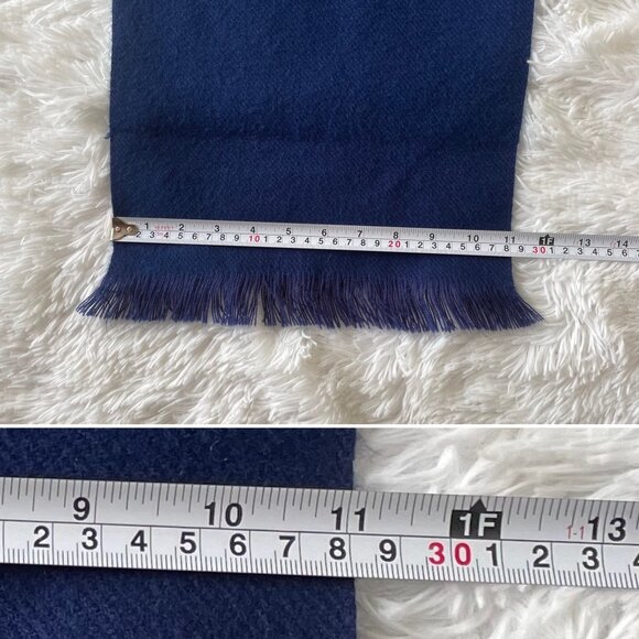Royal Blue Winter Scarf With Fringe Unisex 52" x 11" Wide Warm Soft Accessory - Picture 7 of 8